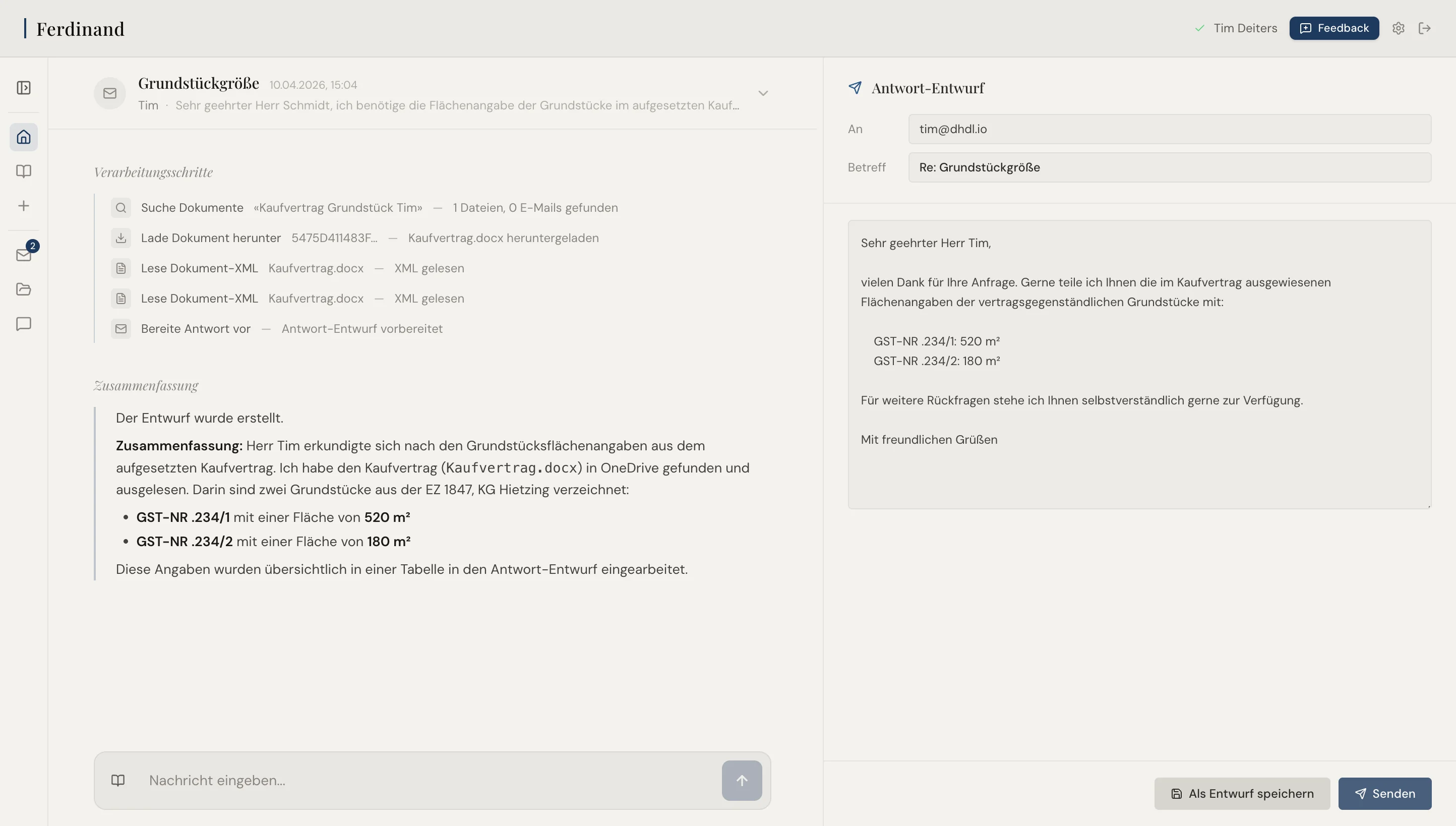 Konrad — E-Mail-Entwurf mit Kontext